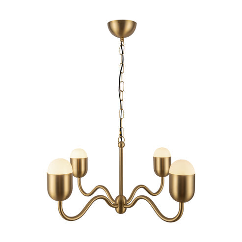 Alora Mood CH558439BGOP Effie 4 Light 39 inch Brushed Gold and Opal Glass Chandelier Ceiling Light