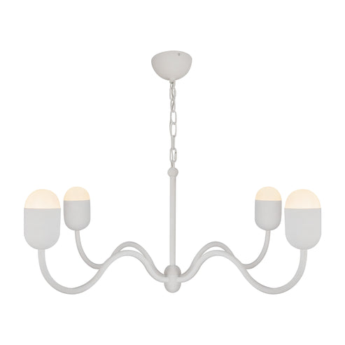 Alora Mood CH558439AWOP Effie 4 Light 39 inch Antique White and Opal Glass Chandelier Ceiling Light