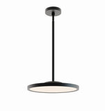 AFX Lighting EGRP16LAJD1BK Edge 16 Inch LED Round Pendant In Black With White Acrylic Diffuser