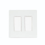 Eurofase EFSSPW2 Dual Duplex On/Off Switch with White Screwless Plate and Box - White