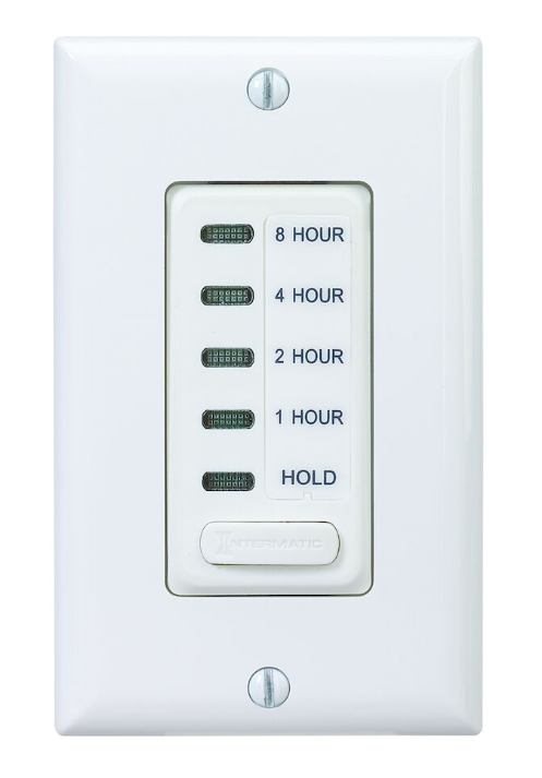 Intermatic EI220W Electronic Countdown Timer, 120 VAC, 60 Hz, Preset Times 1,2,4,8 Hour, With Hold, White
