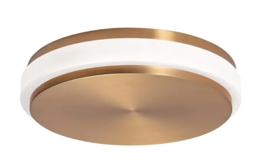 AFX Lighting EISF14LAJUDLB Eris 14" LED Flush Mount, Wattage 26W, Multi-Color Temperature, Voltage 120-277V, Light Antique Brass