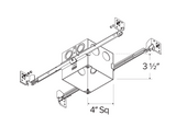 Elco Lighting EJB44ICA 4" Square IC Airtight Junction Box with Hanger Bars for Fire Rated Ceilings