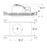 Elco Lighting EJB4ICA-EM 4" New Construction IC Airtight Housing for 2-Hr Fire Rated Ceiling, Emergency Battery Backup, Voltage 120V, Dimming Triac/ELV