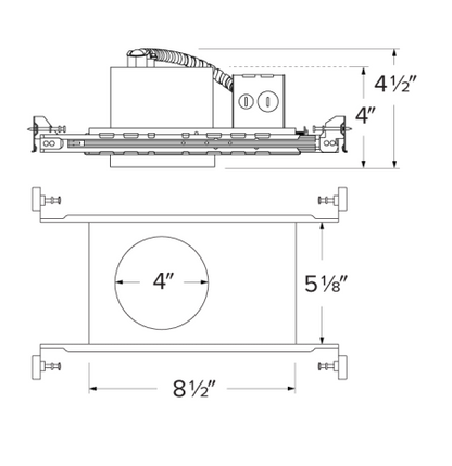 Elco Lighting EJB4ICDXA 4" New Construction IC Airtight Housing for 2-Hr Fire Rated Ceilings, Dimming 0-10V, 120/277V