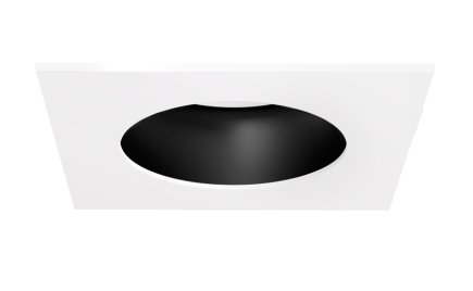 Elco Lighting EKCL2529B Pex™ 2" Square Adjustable Reflector, Black with White Trim
