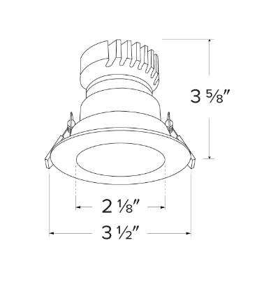 Elco Lighting EKCL2818B Pex™ 2" Round Deep Reflector, Black with White Trim