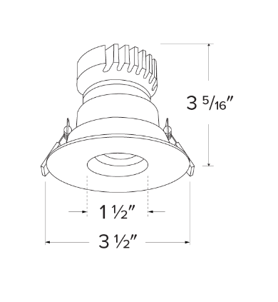 Elco Lighting EKCL2827W Pex™ 2" Round Adjustable Pinhole, All White Finish