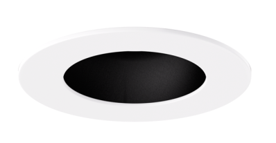 Elco Lighting EKCL2829B Pex™ 2" Round Adjustable Reflector, Black with White Trim