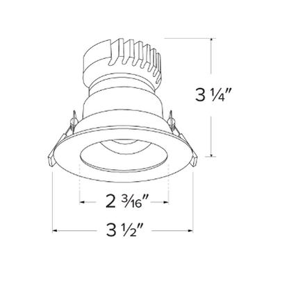 Elco Lighting EKCL2829B Pex™ 2" Round Adjustable Reflector, Black with White Trim