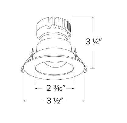 Elco Lighting EKCL2829B Pex™ 2" Round Adjustable Reflector, Black with White Trim