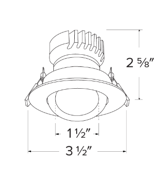 Elco Lighting EKCL2888W Pex™ 2" Round Gimbal, All White Finish