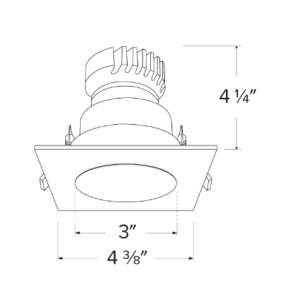 Elco Lighting EKCL3318W Pex™ 3" Square Deep Reflector, All White