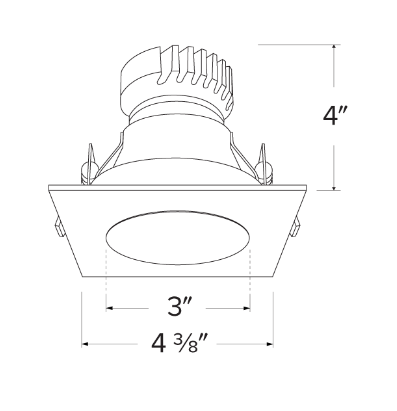 Elco Lighting EKCL3322W Pex™ 3" Square Adjustable Reflector Wall Wash, All White