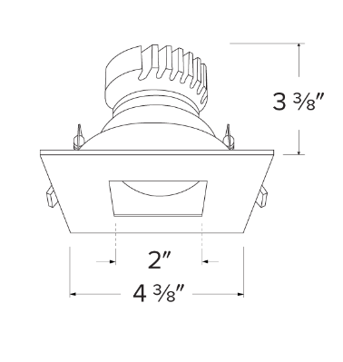 Elco Lighting EKCL3327W Pex™ 3" Square Adjustable Pinhole, All White