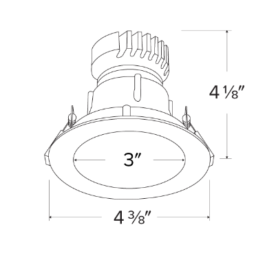 Elco Lighting EKCL3618H Pex™ 3" Round Deep Reflector, Haze Reflector White Ring