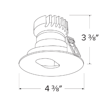 Elco Lighting EKCL3620W Pex™ 3" Round Adjustable Slot Aperture, Black Slot/White Ring