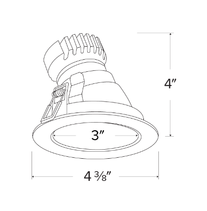 Elco Lighting EKCL3622W Pex™ 3" Round Adjustable Reflector Wall Wash, All White