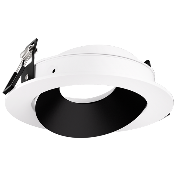 Elco Lighting EKCL3679B Pex™ 3" Round Directional Gimbal - Black/White Ring Finish