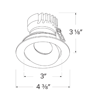 Elco Lighting EKCL3679W Pex™ 3" Round Directional Gimbal, All White