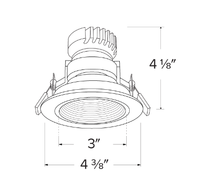 Elco Lighting EKCL3693W Pex™ 3" Round Adjustable Baffle, All White