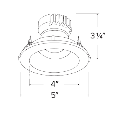Elco Lighting EKCL4111W Pex™ 4" Round Adjustable Reflector with Clear Glass Lens, All White