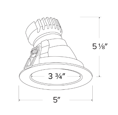 Elco Lighting EKCL4122W Pex™ 4" Round Adjustable Wall Wash, All White