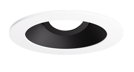 Elco Lighting EKCL4129B Pex™ 4" Round Adjustable Reflector, Black with White Trim