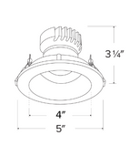 Elco Lighting EKCL4129H Pex™ 4" Round Adjustable Reflector, Haze with White Trim