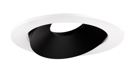 Elco Lighting EKCL4179B Pex™ 4" Round Directional Gimbal, Black/White Ring