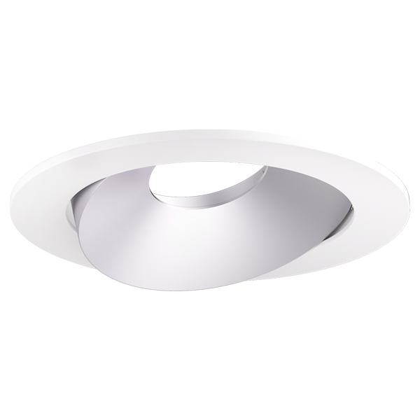 Elco Lighting EKCL4179H Pex™ Canless Twist-On Precision Trim – 358° Rotation & 25° Tilt, Haze/White Ring Finish, Damp Rated, for Ceilings Up to 1.25″
