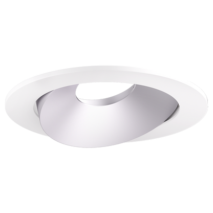 Elco Lighting EKCL4179H Pex™ Canless Twist-On Precision Trim – 358° Rotation & 25° Tilt, Haze/White Ring Finish, Damp Rated, for Ceilings Up to 1.25″