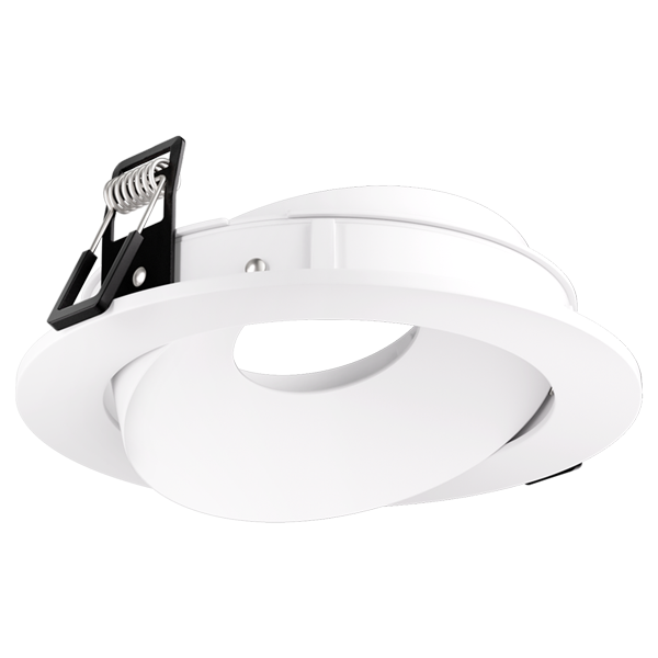 Elco Lighting EKCL4179H Pex™ Canless Twist-On Precision Trim – 358° Rotation & 25° Tilt, Haze/White Ring Finish, Damp Rated, for Ceilings Up to 1.25″