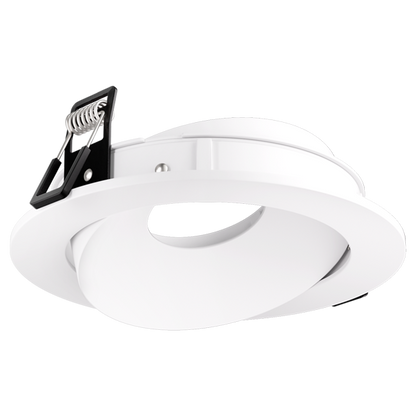 Elco Lighting EKCL4179H Pex™ Canless Twist-On Precision Trim – 358° Rotation & 25° Tilt, Haze/White Ring Finish, Damp Rated, for Ceilings Up to 1.25″