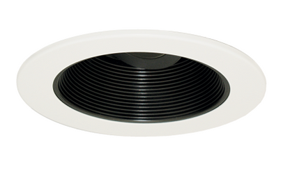 Elco Lighting EKCL4193B Pex™ 4" Diecast Round Adjustable Baffle, Black/White Ring