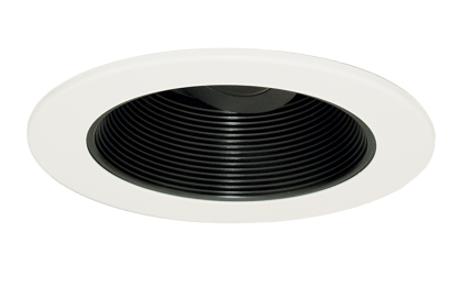 Elco Lighting EKCL4193B Pex™ 4" Diecast Round Adjustable Baffle, Black/White Ring