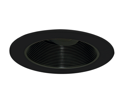 Elco Lighting EKCL4193BB Pex™ 4" Canless Diecast Round Adjustable Baffle, All Black