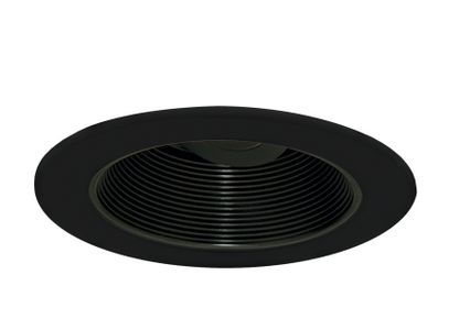 Elco Lighting EKCL4193BB Pex™ 4" Canless Diecast Round Adjustable Baffle, All Black