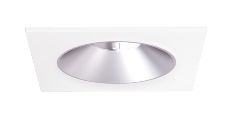 Elco Lighting EKCL4216H Pex™ 4" Square Shallow Reflector, Haze with White Trim