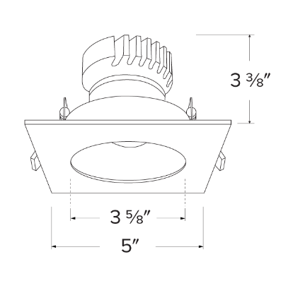 Elco Lighting EKCL4216H Pex™ 4" Square Shallow Reflector, Haze with White Trim