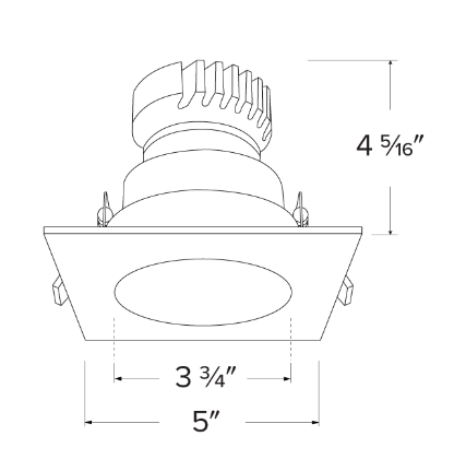 Elco Lighting EKCL4218C Pex™ 4" Square Deep Reflector, Chrome with White Trim