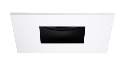 Elco Lighting EKCL4227B Pex™ 4" Square Adjustable Pinhole, Black with White Trim