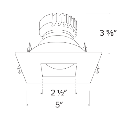 Elco Lighting EKCL4227BB Pex™ 4" Square Adjustable Pinhole, All Black