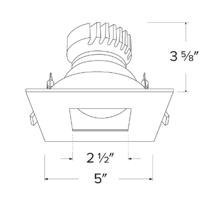 Elco Lighting EKCL4227BB Pex™ 4" Square Adjustable Pinhole, All Black