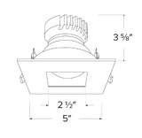 Elco Lighting EKCL4227BB Pex™ 4" Square Adjustable Pinhole, All Black