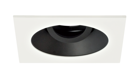 Elco Lighting EKCL4229B Pex™ 4" Square Adjustable Reflector, Black with White Trim