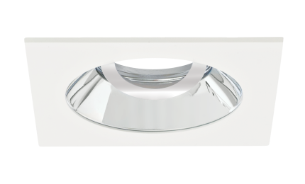 Elco Lighting EKCL4229C Pex™ 4" Square Adjustable Reflector, Chrome with White Trim