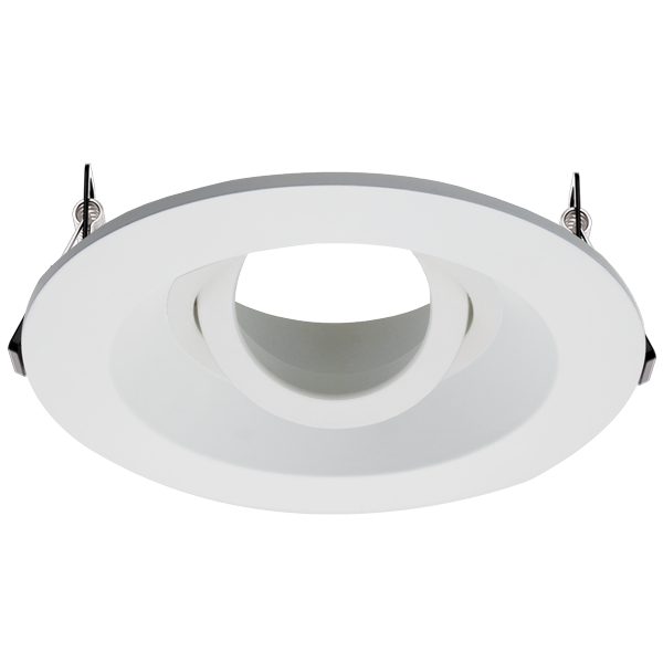 Elco Lighting EKCL4710W 4″ Unique™ Adjustable Reflector for Canless Koto™ Module – 35°/25° Tilt, Twist-On Design for Ceilings Up to 1.25″, Diecast All-White, 5″ O.D.