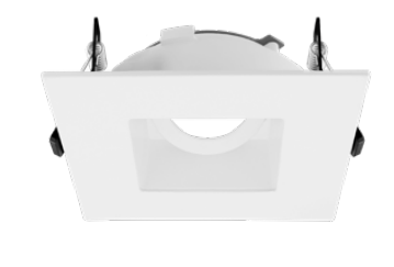 ELCO Lighting EKCL4759B 4 Inch Koto Canless Square Trims Adjustable Reflector Black with White Ring Finish