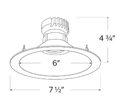 Elco Lighting EKCL6429BB 6" Pex™ Round Adjustable Reflector, All Black